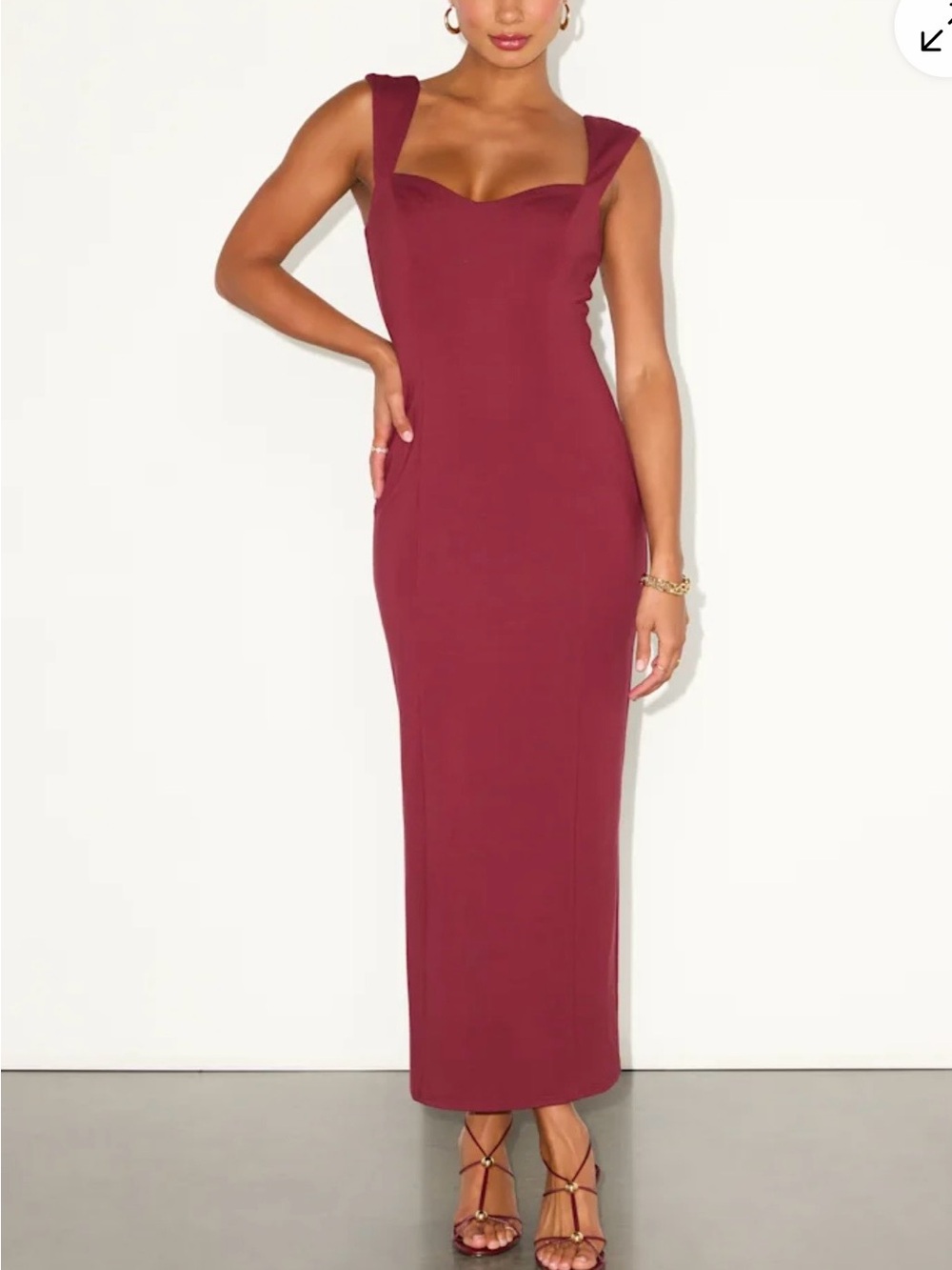 Lulu's Wine Square-Neck Maxi Dress